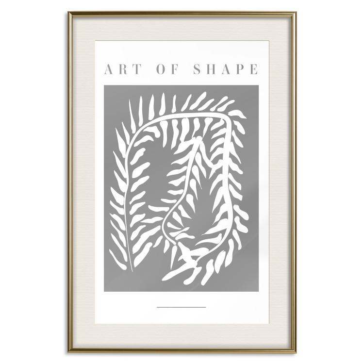Poster Art of Shape - English texts and a white plant on a gray background 135657 additionalImage 27