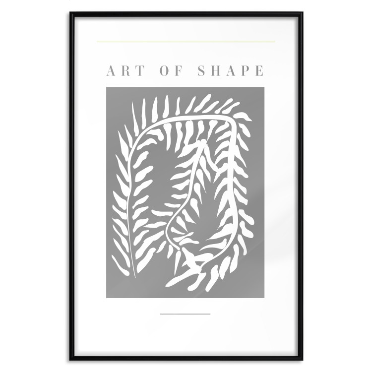 Poster Art of Shape - English texts and a white plant on a gray background 135657 additionalImage 24