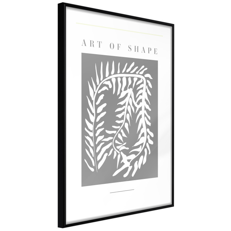 Poster Art of Shape - English texts and a white plant on a gray background 135657 additionalImage 7