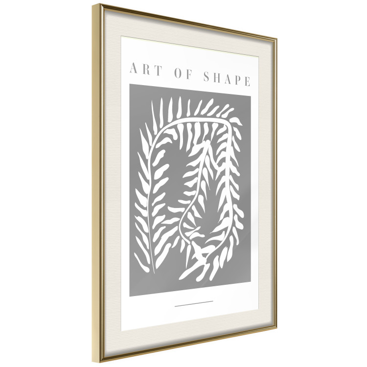 Poster Art of Shape - English texts and a white plant on a gray background 135657 additionalImage 9