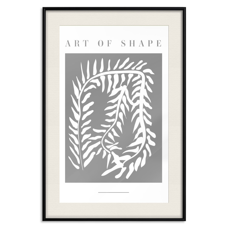 Poster Art of Shape - English texts and a white plant on a gray background 135657 additionalImage 25
