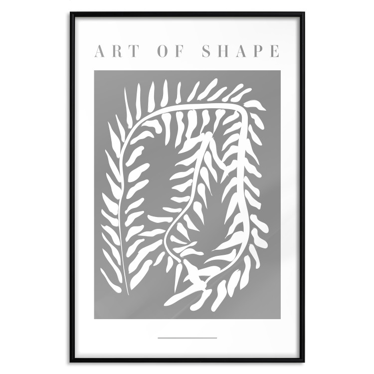 Poster Art of Shape - English texts and a white plant on a gray background 135657 additionalImage 17
