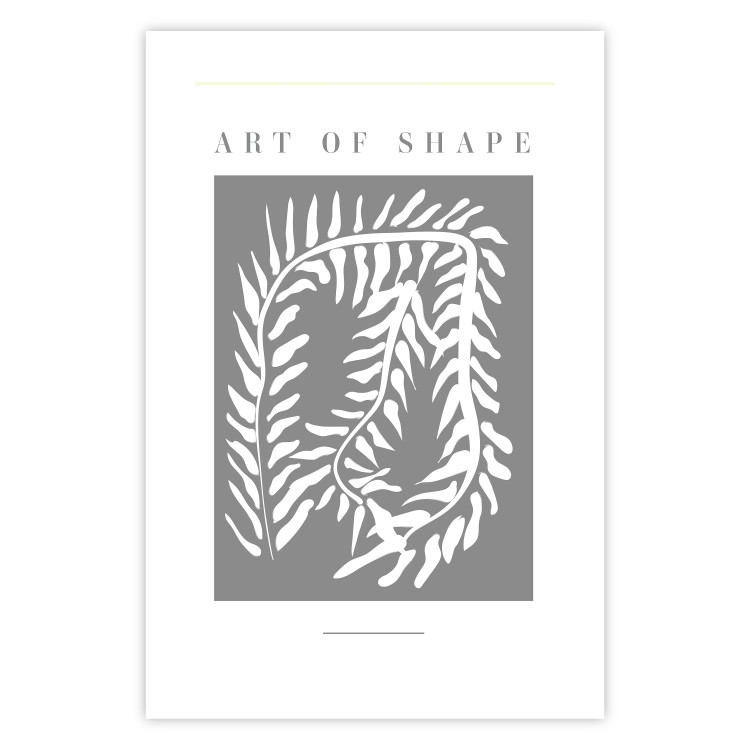 Poster Art of Shape - English texts and a white plant on a gray background 135657 additionalImage 15