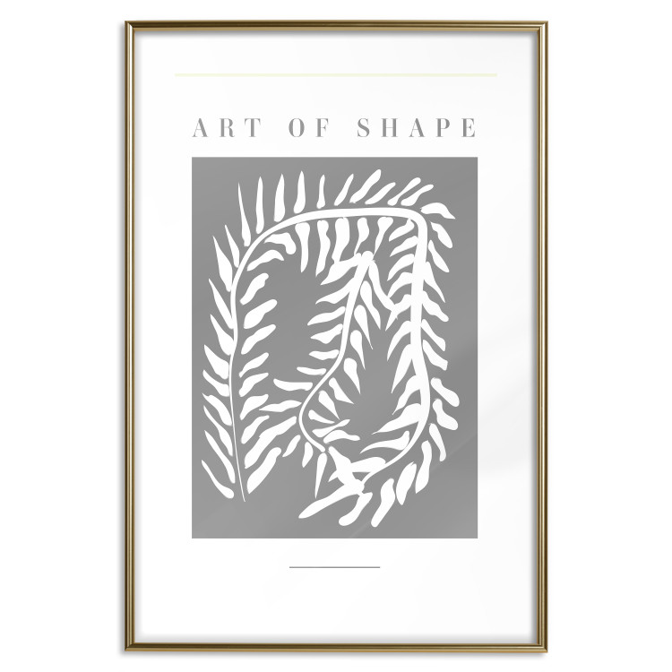 Poster Art of Shape - English texts and a white plant on a gray background 135657 additionalImage 20