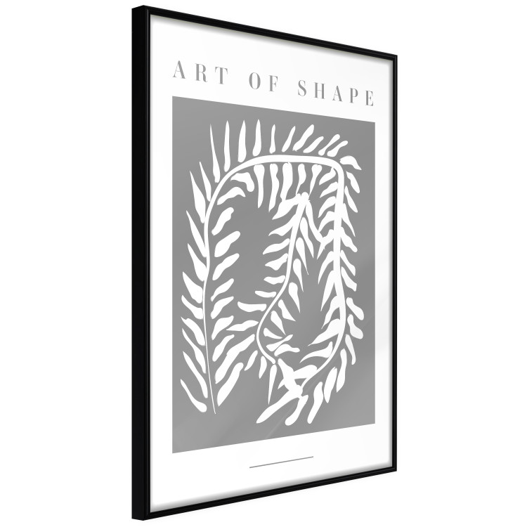 Poster Art of Shape - English texts and a white plant on a gray background 135657 additionalImage 5