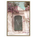 Poster Charming Alley - architecture of a wall with a green entrance in the sunlight 135757 additionalThumb 18