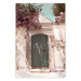 Poster Charming Alley - architecture of a wall with a green entrance in the sunlight 135757