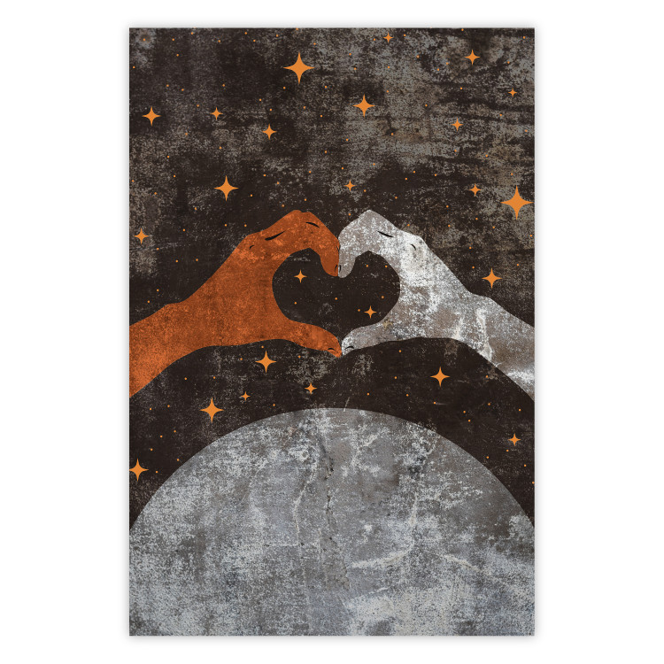 Poster Our Perspective - a romantic composition of hands against a starry background 136057