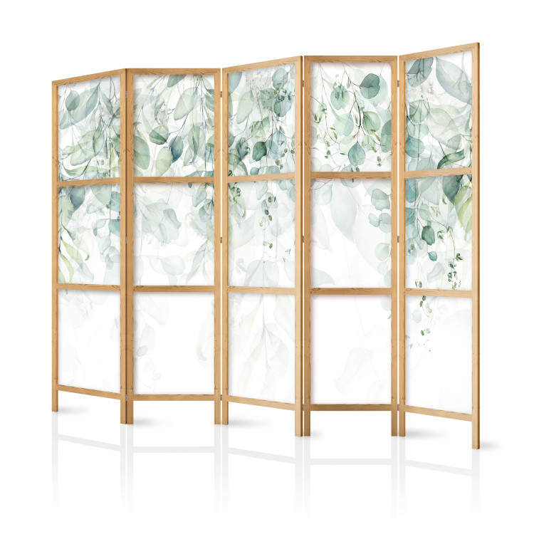 Room Separator Touch of Nature - First Variant II (5-piece) - Delicate leaves 136157 additionalImage 5