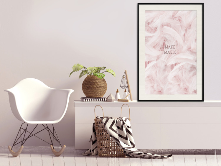 Poster Pink Feathers - fluffy pastel composition with English text 136457 additionalImage 21