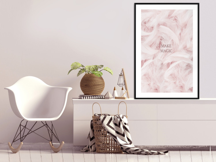Poster Pink Feathers - fluffy pastel composition with English text 136457 additionalImage 23