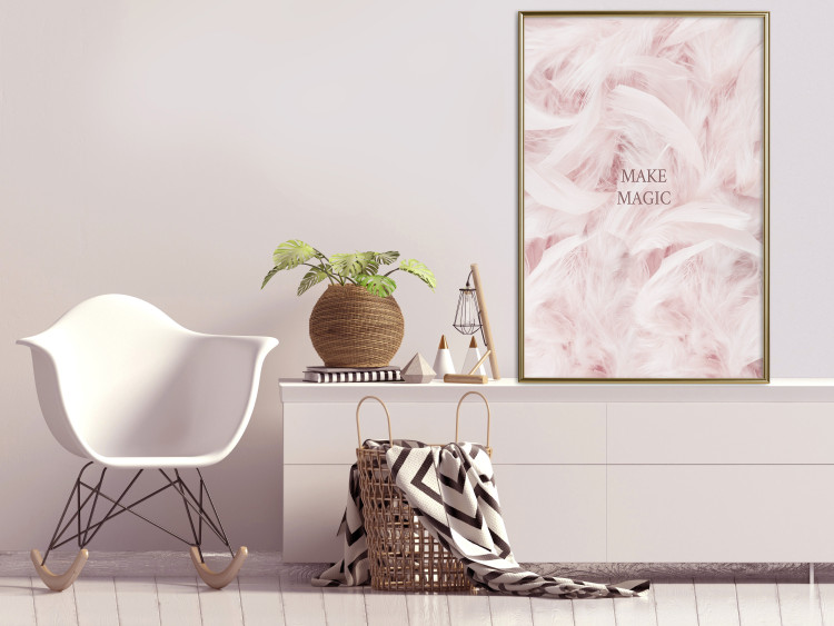 Poster Pink Feathers - fluffy pastel composition with English text 136457 additionalImage 24