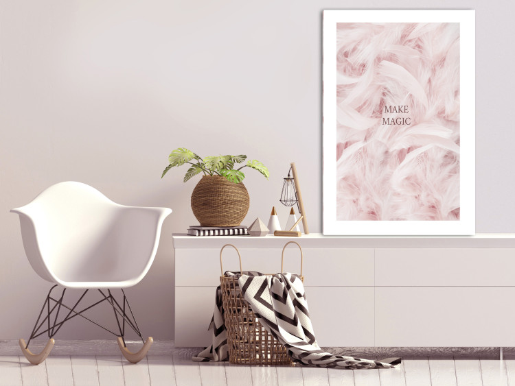 Poster Pink Feathers - fluffy pastel composition with English text 136457 additionalImage 26