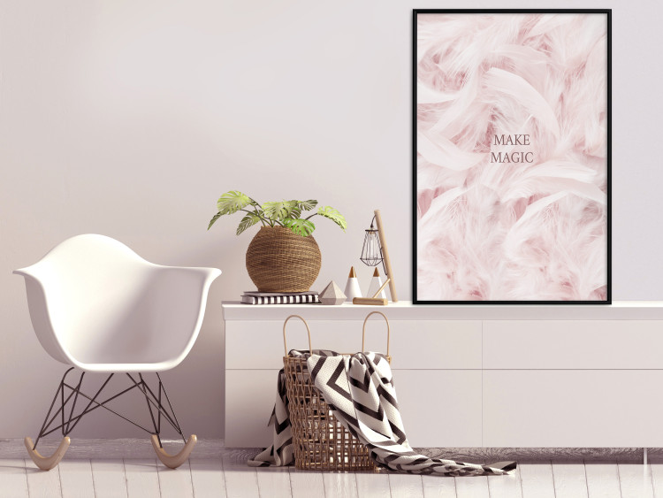 Poster Pink Feathers - fluffy pastel composition with English text 136457 additionalImage 18