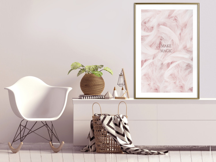 Poster Pink Feathers - fluffy pastel composition with English text 136457 additionalImage 22