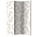 Room Divider Screen Beige Pattern (3-piece) - Simple abstraction in scandiboho style 136557