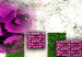 Canvas Abstraction with Roses (1-piece) Narrow - pink flowers and green background 138357 additionalThumb 4