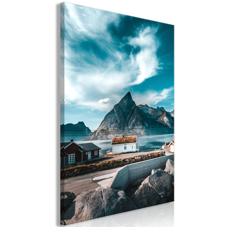 Canvas Print Sky Over the Bay (1-piece) Vertical - landscape with cottage and rocks 138757 additionalImage 2