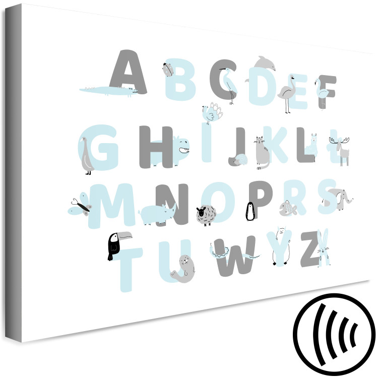 Canvas Polish Alphabet for Children - Blue and Gray Letters with Animals 146457 additionalImage 6