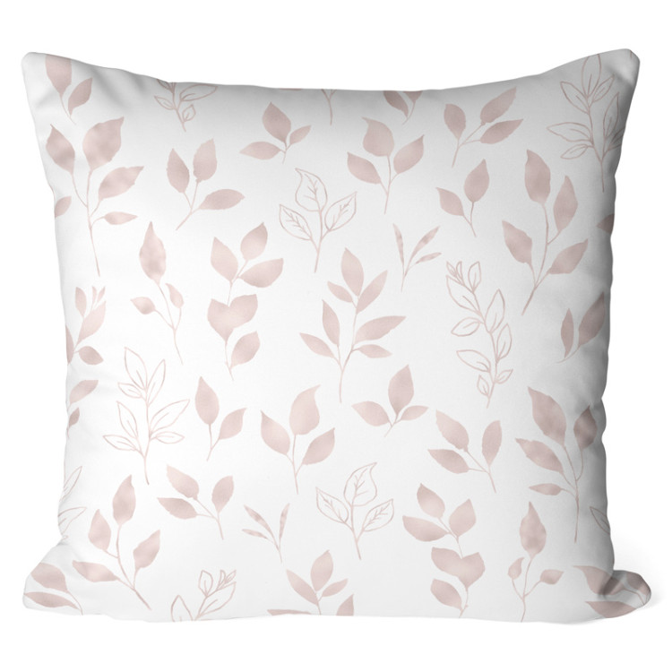 Decorative Microfiber Pillow Subtle foliage - a minimalist floral pattern on white background cushions 146857