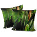Decorative Velor Pillow Paradise Strelitzia - a composition with rich detail of exotic plants 147057 additionalThumb 3