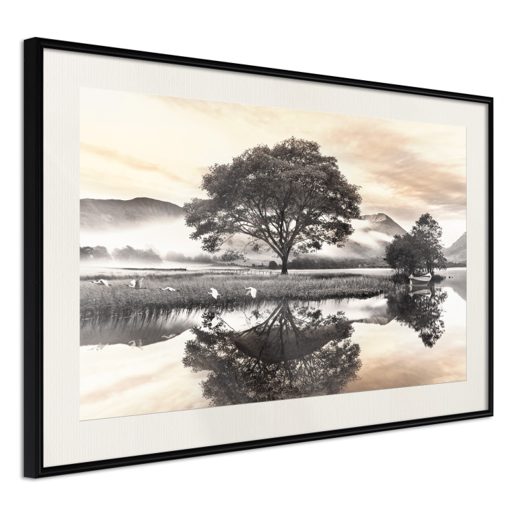 Poster Misty Landscape - Mountains and Trees Reflecting in the Lake’s Surface 147657 additionalImage 10