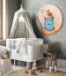 Round Canvas Good Friends - Fairy-Tale Kitten in a Blue Sweater 148657 additionalThumb 2
