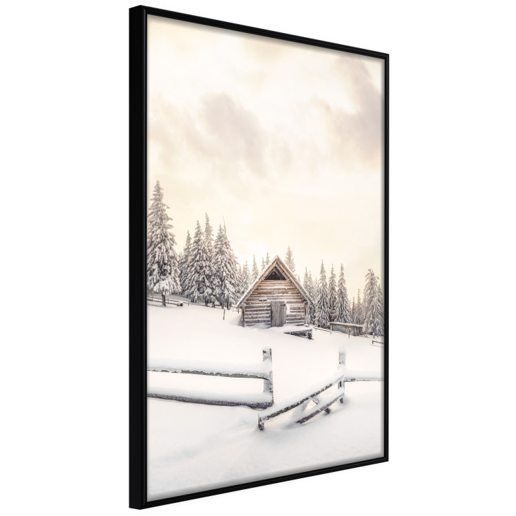 Wall Poster Winter Cottage - Sunrise Landscape Over a Mountain Cottage and a Forest 149057 additionalImage 7