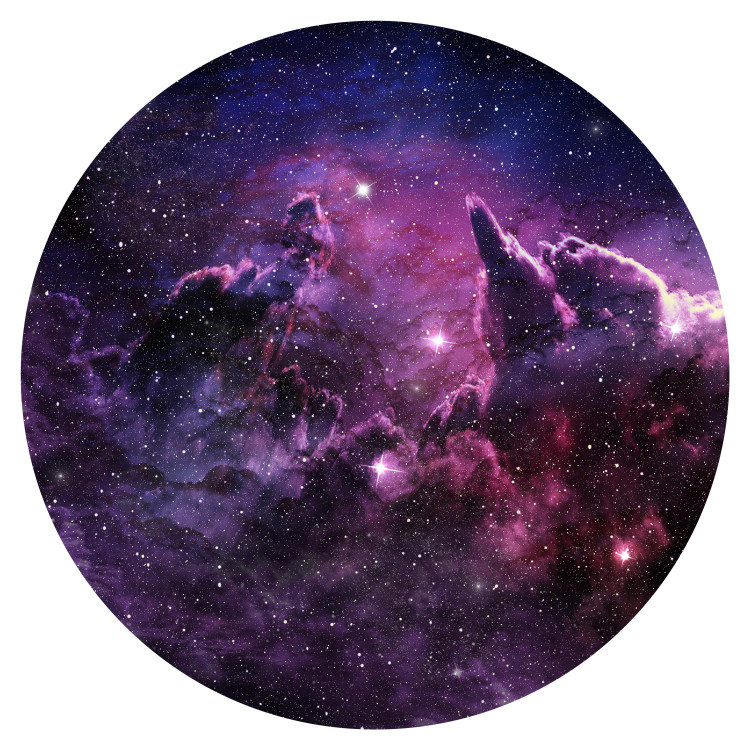 Round wallpaper Starry Sky - The Night Sky in Shades of Purple and Navy Blue 149157 additionalImage 1