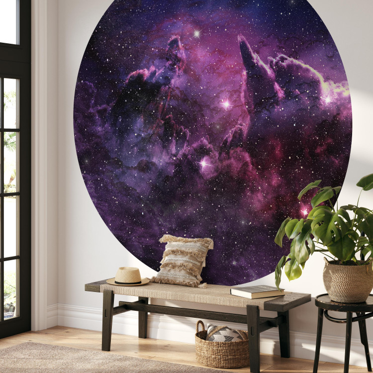 Round wallpaper Starry Sky - The Night Sky in Shades of Purple and Navy Blue 149157 additionalImage 3