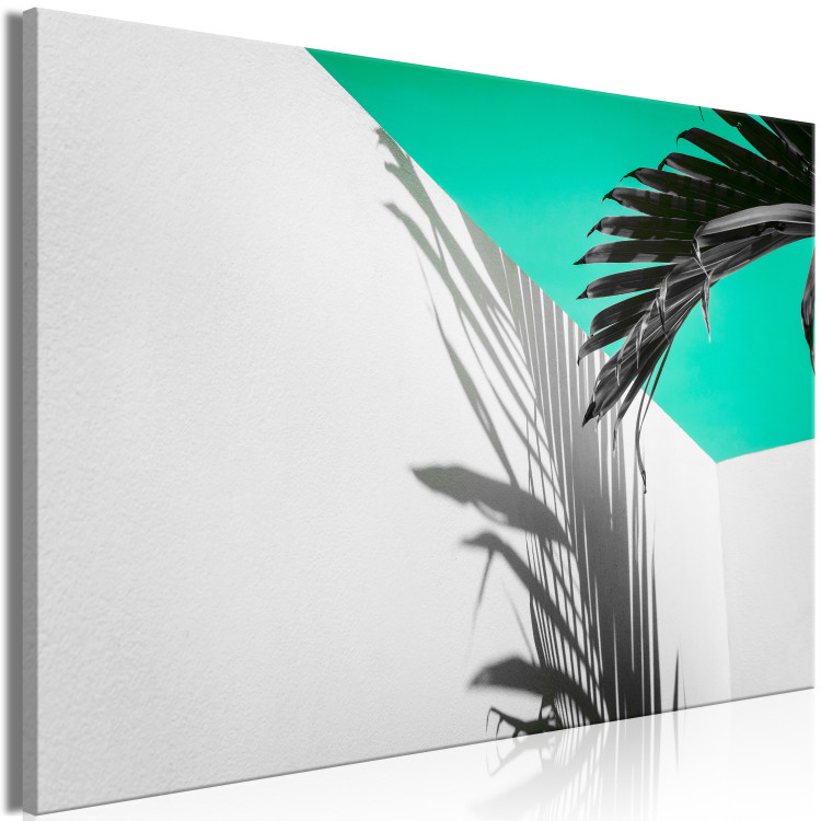 Canvas Art Print Twig Shadow (1-piece) Wide - geometric abstraction and leaves 149657 additionalImage 2