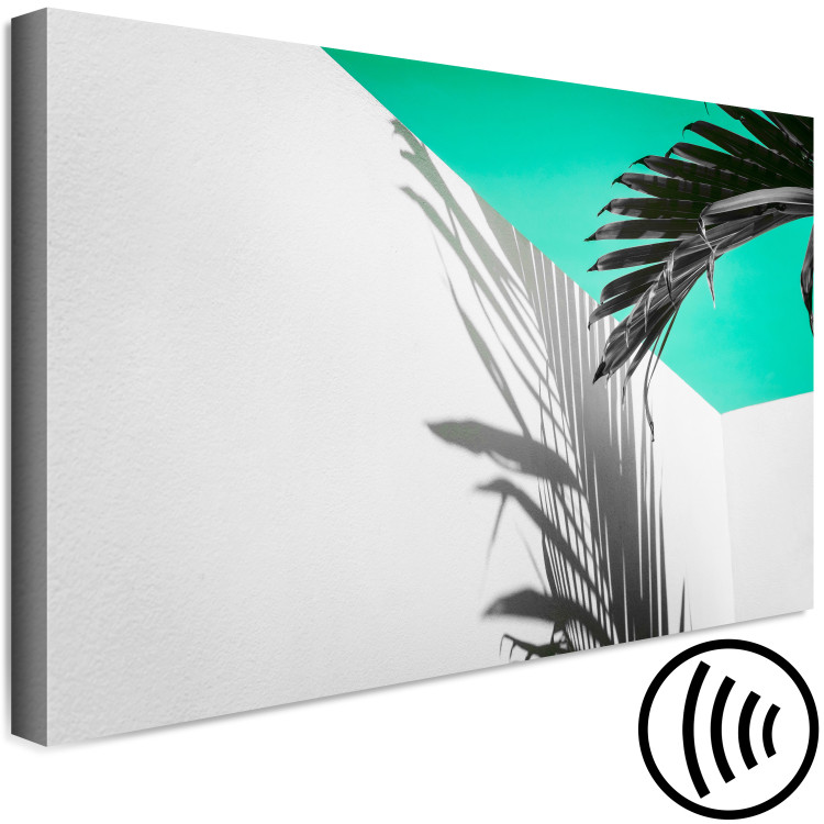 Canvas Art Print Twig Shadow (1-piece) Wide - geometric abstraction and leaves 149657 additionalImage 6