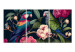 Canvas Tropical Birds - Exotic Parrots Among Blooming Trees 149857