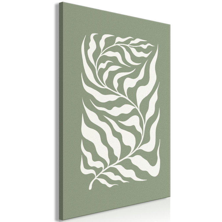 Canvas Art Print Botanical Pattern - Plant on a Sage Base Inspired by Matisse 150057 additionalImage 2