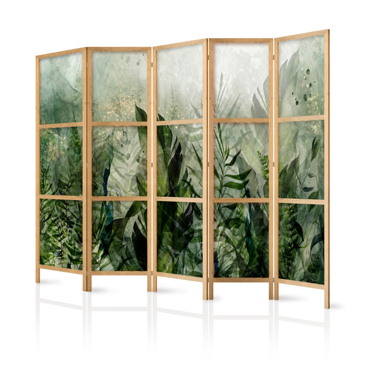 Room Divider Screen In the Morning Dew - A Landscape of Leaves on a Green Background II [Room Dividers] 150957 additionalImage 5
