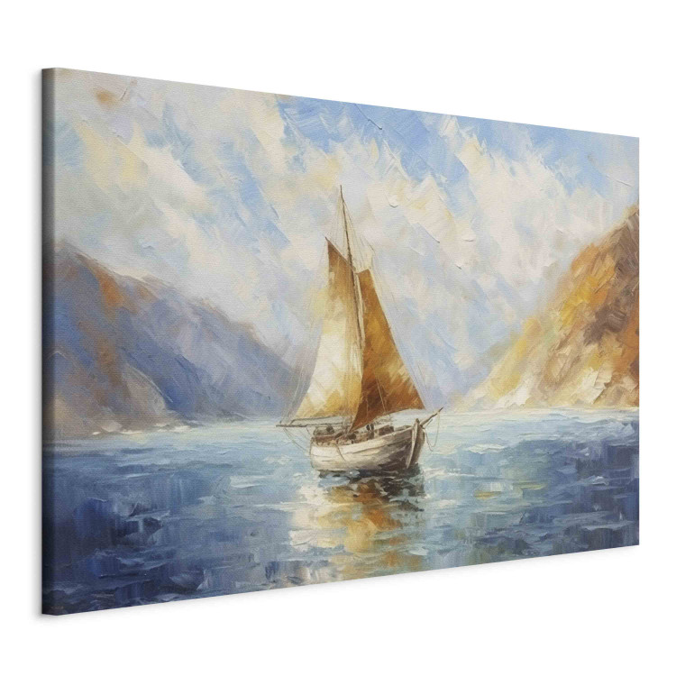 Canvas Art Print A Ship at Sea - A Landscape Inspired by the Works of Claude Monet 151057 additionalImage 2
