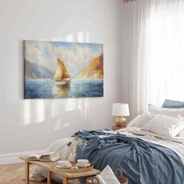 Canvas Art Print A Ship at Sea - A Landscape Inspired by the Works of Claude Monet 151057 additionalImage 4