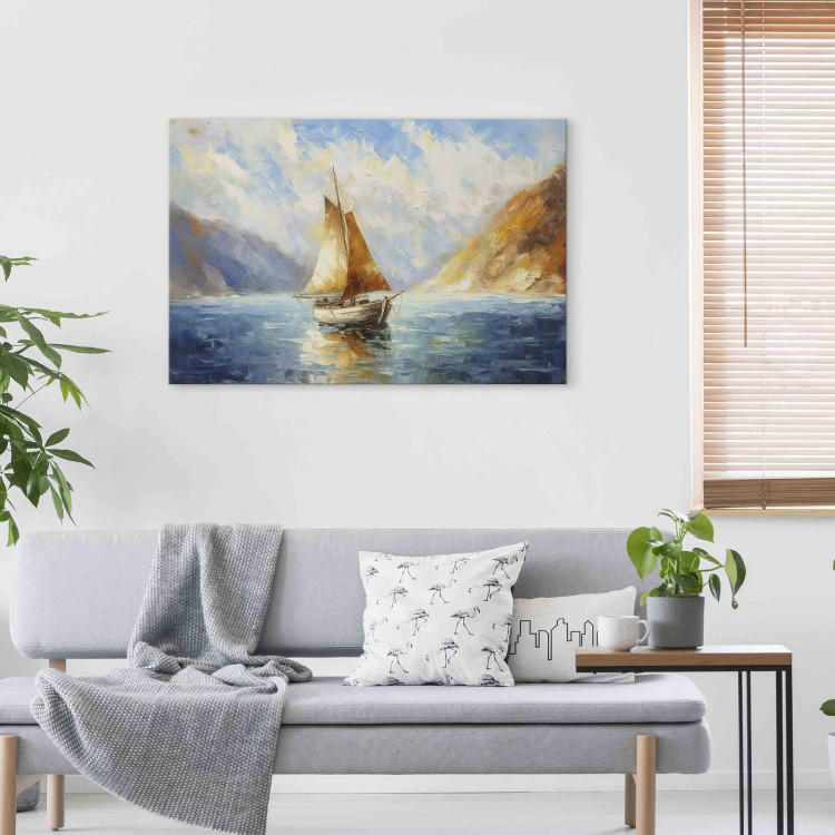 Canvas Art Print A Ship at Sea - A Landscape Inspired by the Works of Claude Monet 151057 additionalImage 3