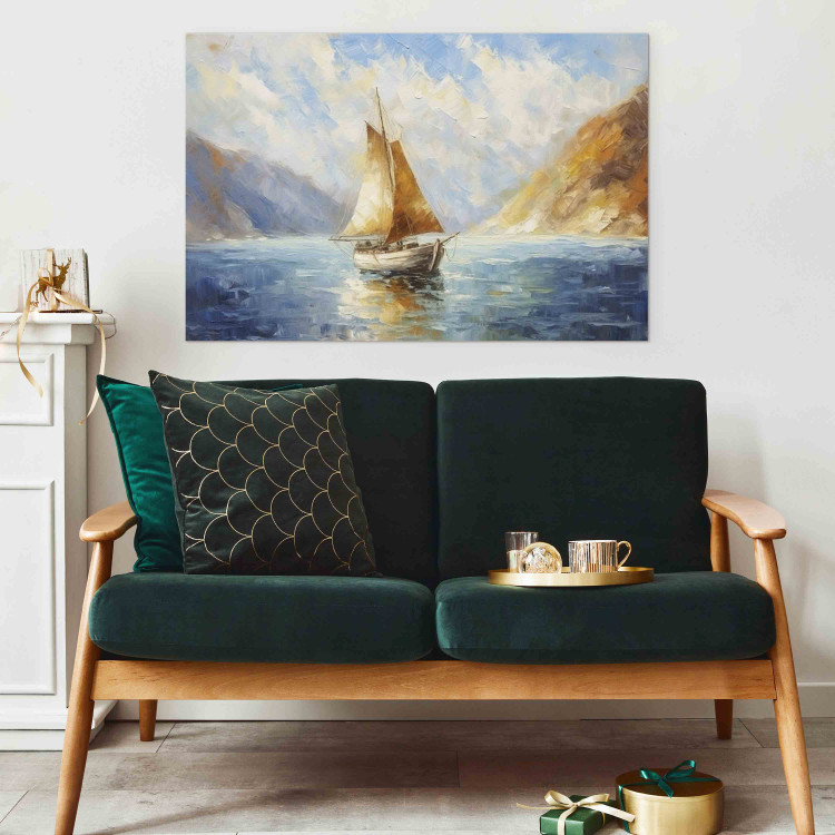 Canvas Art Print A Ship at Sea - A Landscape Inspired by the Works of Claude Monet 151057 additionalImage 5