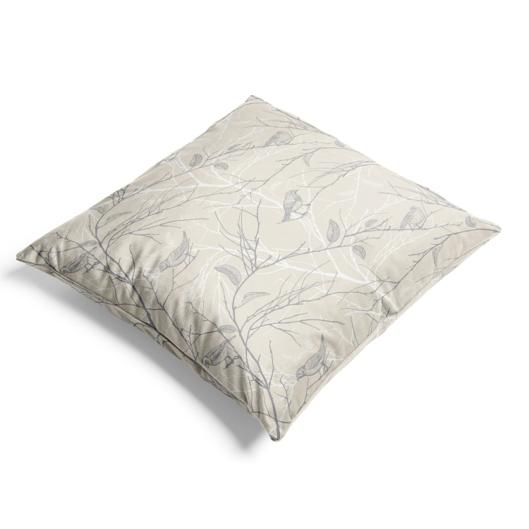 Decorative Velor Pillow Flowering Twigs - Birds Sitting on a Tree With Young Leaves 151357 additionalImage 4