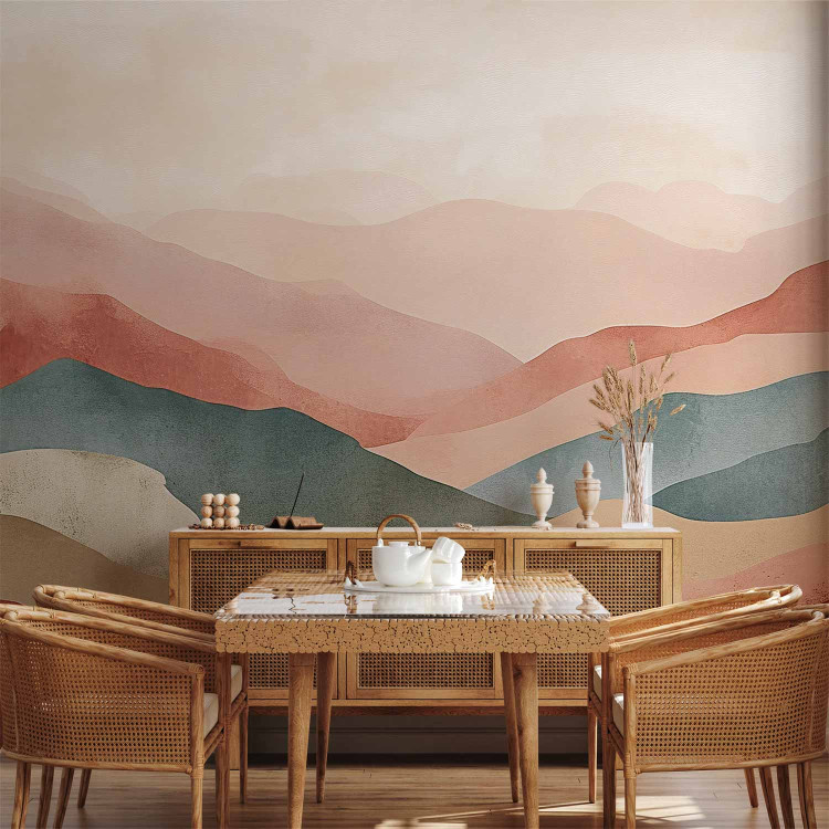 Wall Mural Mountainous Landscape - Simple Composition in Terracotta Style 159457 additionalImage 6