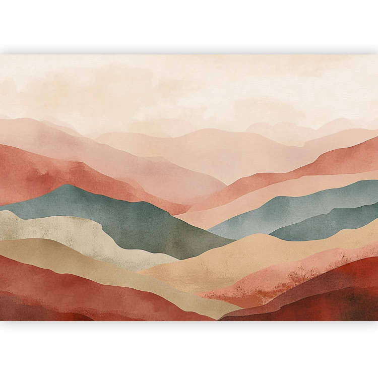 Wall Mural Mountainous Landscape - Simple Composition in Terracotta Style 159457 additionalImage 1
