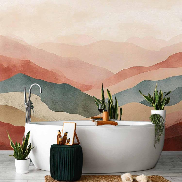 Wall Mural Mountainous Landscape - Simple Composition in Terracotta Style 159457 additionalImage 8