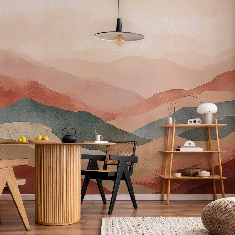 Wall Mural Mountainous Landscape - Simple Composition in Terracotta Style 159457 additionalImage 4