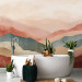 Wall Mural Mountainous Landscape - Simple Composition in Terracotta Style 159457 additionalThumb 8