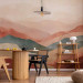 Wall Mural Mountainous Landscape - Simple Composition in Terracotta Style 159457 additionalThumb 4