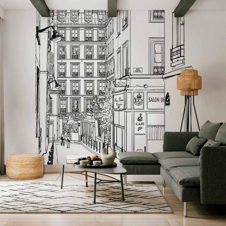 Wall Mural A walk among Townhouses - Black and White Architecture of Paris in France 59857