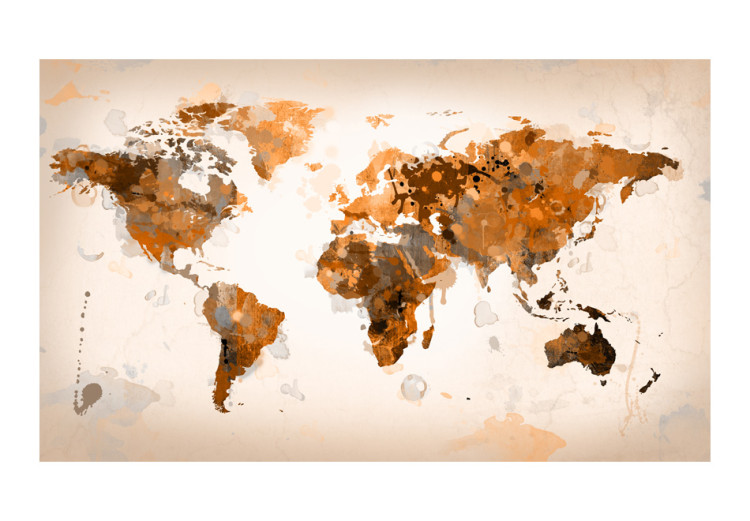 Wall Mural World in brown shades 60057 additionalImage 1