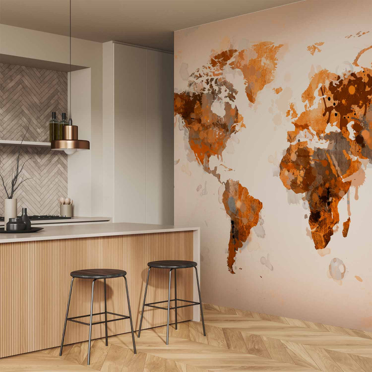 Wall Mural World in brown shades 60057 additionalImage 7
