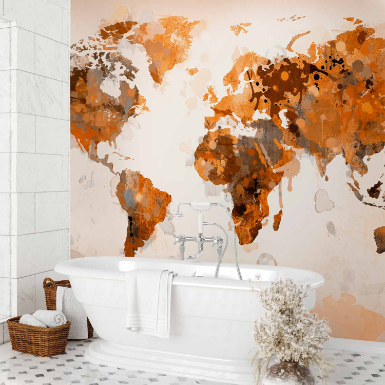 Wall Mural World in brown shades 60057 additionalImage 8